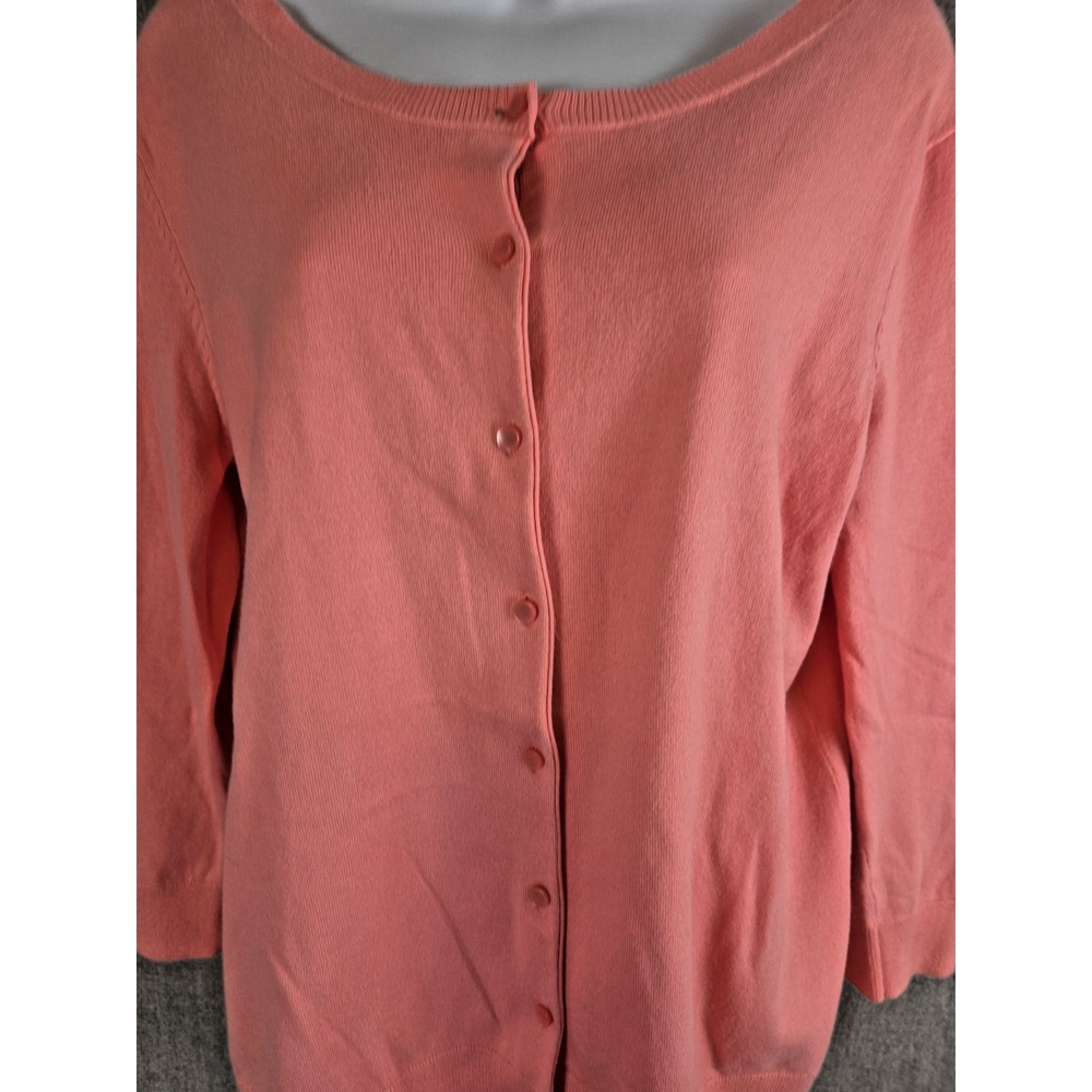 Talbots Cardigan Sweater XL Pink 3/4 Sleeve Stretch Academia‎ Romantic Coquette